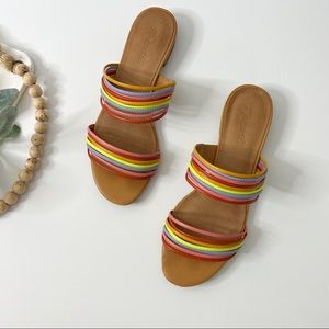 MADEWELL The Meg Slide Sandals in Rainbow Nouveau Pink Size 9